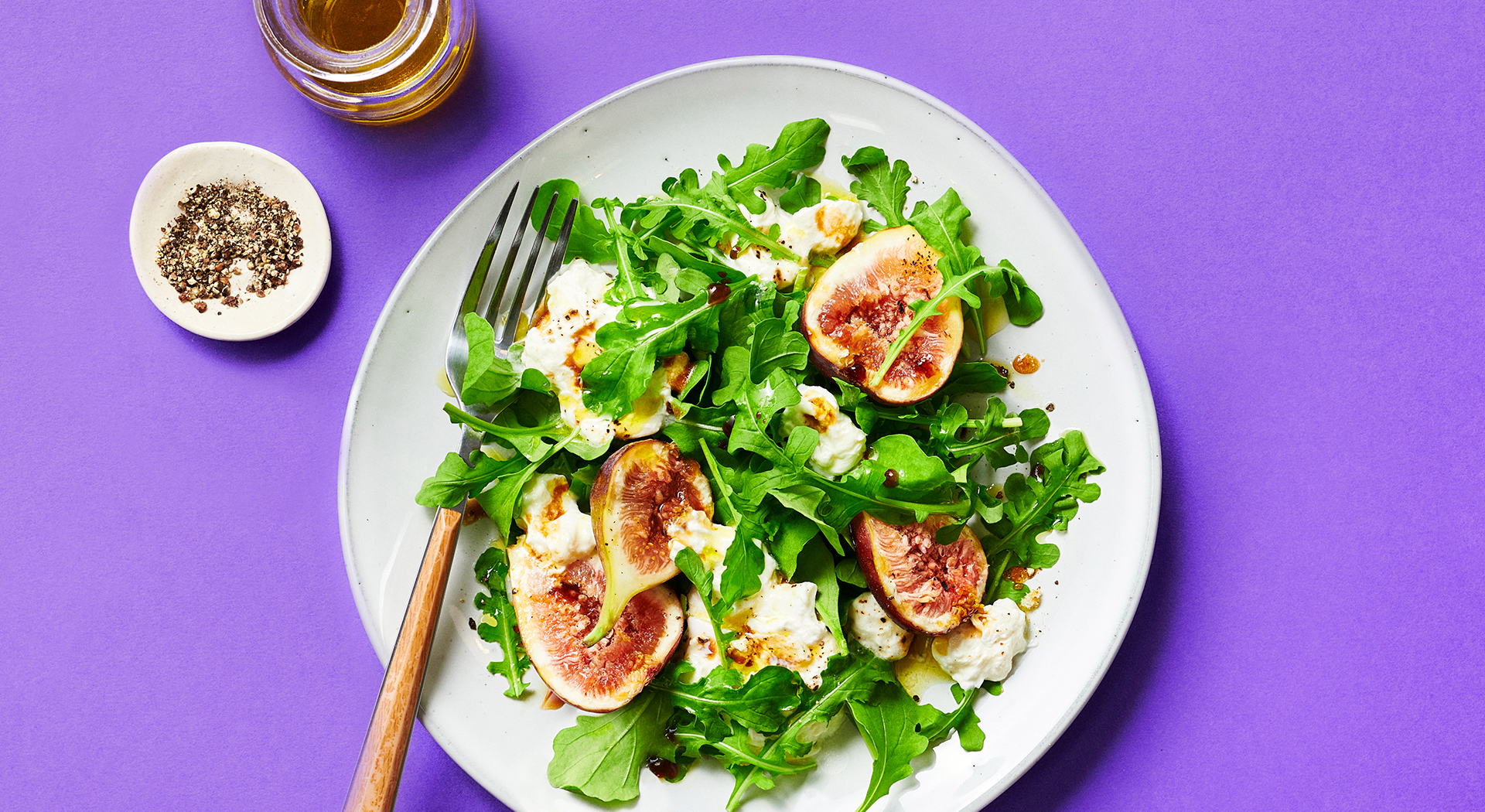 Fig, Burrata, and Unruly Arugula Salad Recipe - Queen of Greens